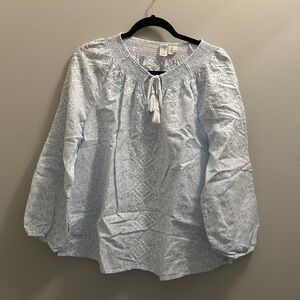 Joie Light Blue Embroidered Top